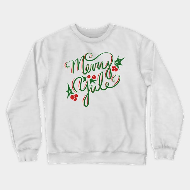 Merry Yule Yuletide Holly Crewneck Sweatshirt by bubbsnugg